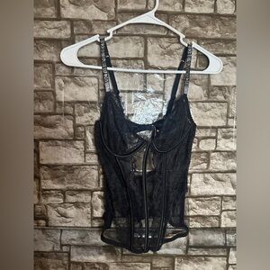 NWOT Victoria’s Secret Lace Black Corset Size Medium